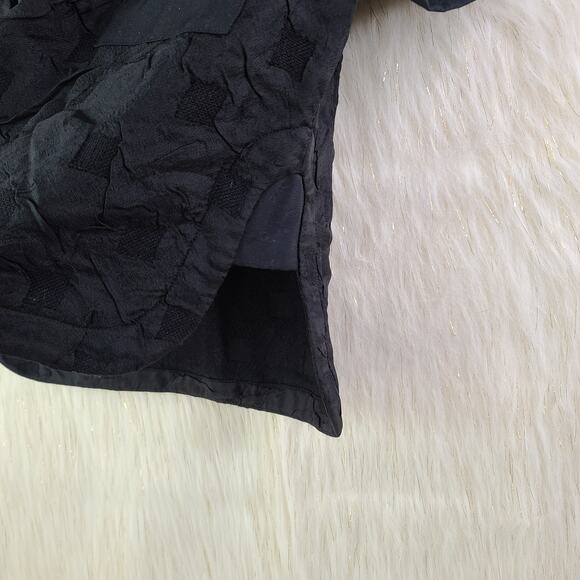 JASON WU GREY Short-Sleeve Boxy Jacquard Cloque Top Black Pocket Zip up 2 NEW - Picture 5 of 11